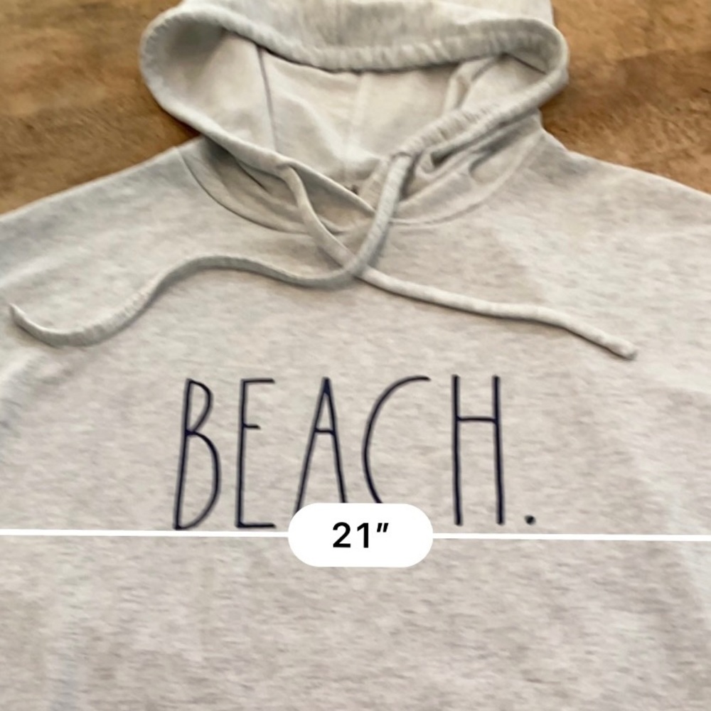 Rae Dunn Women’s Size Small Gray BEACH. Graphic‎ Hoodie Pullover - Picture 10 of 12